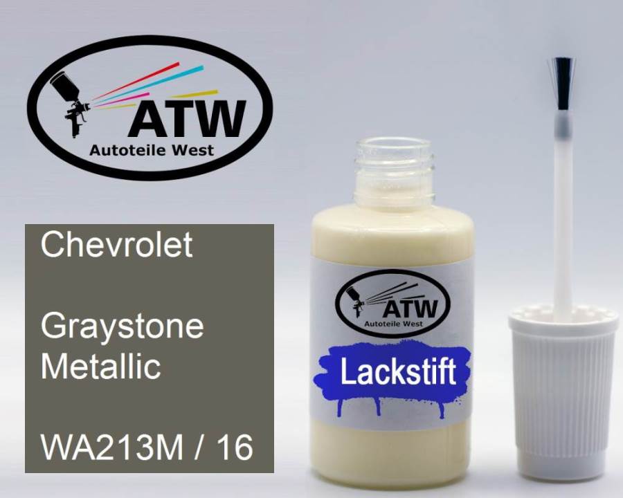 Chevrolet, Graystone Metallic, WA213M / 16: 20ml Lackstift, von ATW Autoteile West.